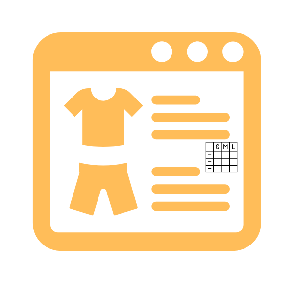 Product Page with Size Chart